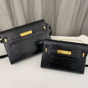 Saint Laurent Manhattan Crocodile-Embossed Shoulder Bag