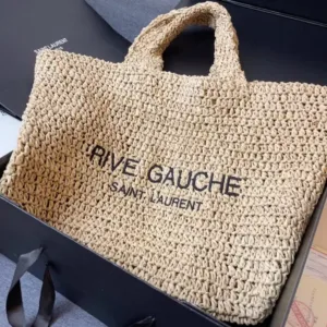 Saint Laurent Rive Gauche Linen Tote Bag