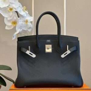 Hermes Birkin Togo Black With Silver Bag 30cm