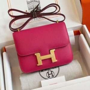 Hermes Constance Bag Epsom Gold Pink Handbag 19cm