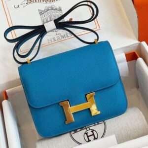 Hermes Constance Bag Epsom Gold with Lock Gold 19cm