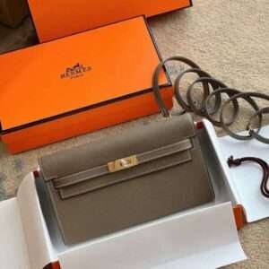 Hermes Kelly Brown With Lock Gold Handbag 20.5cm