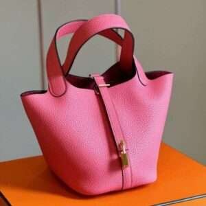Hermes Picotin 18 Togo Handbags Pink 18cm