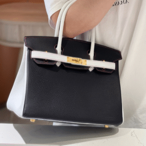 Hermes Birkin 30 Togo Black White Handbags 30cm