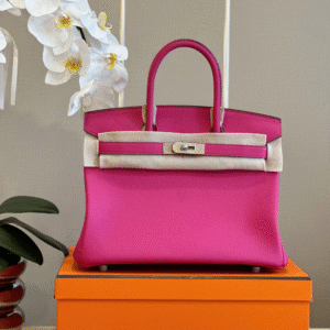 Hermes Birkin Togo Pink Lock Silver Bag 30cm