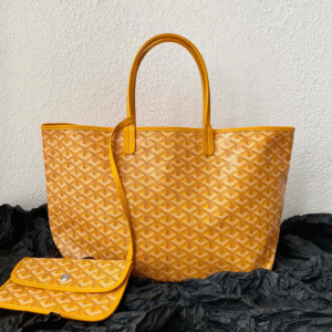 Goyard Yellow Goyardine Canvas & Chevroches Calfskin Saint Louis PM Tote