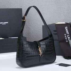 YSL Black Crocodile shoulder bag