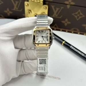 Cartier De Santos Small Imitation Watches White Dial Case Yellow 27×34.5mm