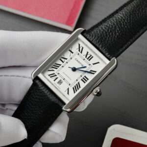 Cartier Tank Solo Fake Watches White Dial Leather Strap AF Factory 41mm